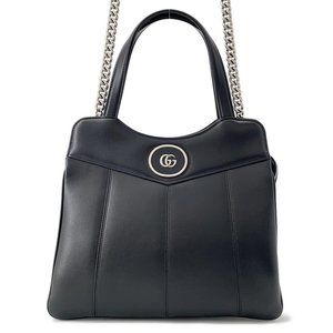 Gucci Petit GG Small Tote Leather Handbag 745918 GUCCI Black